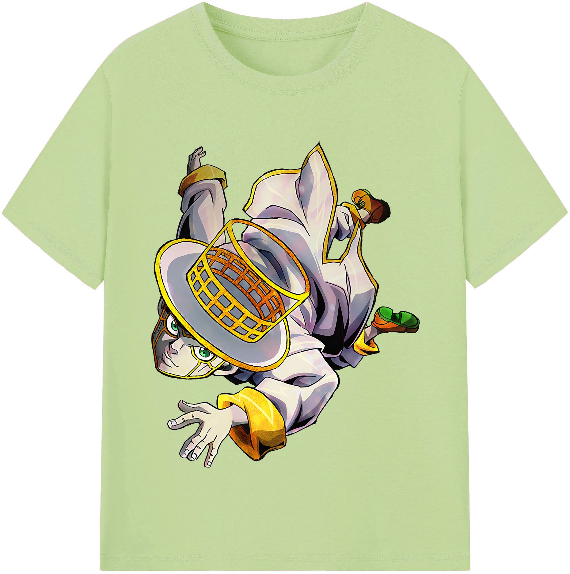 （画像用） ジョジョの奇妙な冒険 岸辺 露伴（きしべ ろはん） JoJo's Bizarre Adventure Rohan Kishibe 綿100％半袖Tシャツ（フロントプリント）
